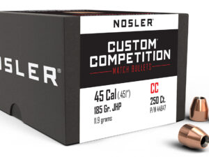 Nosler 44847 Custom Competition 45Cal 185gr Jacketed Hollow Point 250/Box