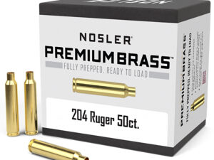 Nosler 10056 Premium Brass Unprimed Cases 204Ruger Rifle Brass 50/Box