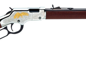 Henry H004GE Golden Eagle  Full Size 22 Short, 22 Long, 22 LR, 16 LR/21 Short 20" Blued Octagon Barrel, Nickel-Plated Metal Finish, American Walnut Stock Right Hand