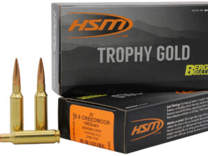 HSM 65CREEDMOOR140VLD Trophy Gold Extended Range 6.5 Creedmoor 140 gr Berger Hybrid Tactical Open Tip Match 20 Per Box/ 25 Case