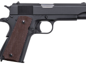 Auto-Ordnance 1911BKOC 1911 A1 Commander 45 ACP 7+1 4.25" Matte Black Serrated  Carbon Steel Slide Matte Black Matte Black Carbon Steel Brown Checkered Polymer Grips Right Hand