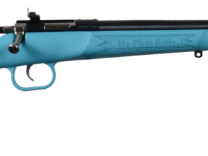 Crickett KSA2302 Youth  22 LR 1rd 16.12" Blued Barrel & Receiver, Fixed Front/Adjustable Rear Peep Sights, Blue Synthetic Stock w/11.5" LOP, Rebounding Firing Pin Safety