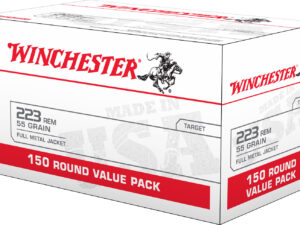Winchester Ammo W223150 USA  223Rem 55gr Full Metal Jacket 150 Per Box/4 Case *Value Pack