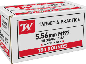 Winchester Ammo WM193150 USA M193 5.56x45mmNATO 55gr Full Metal Jacket 150 Per Box/4 Case *Value Pack