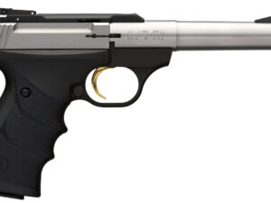 Browning 051442490 Buck Mark Camper *CA Compliant 22 LR 10+1 5.50" Taper Bull Barrel, Matte Stainless Serrated SS Slide & Aluminum Frame, Black Ultragrip RX Grips