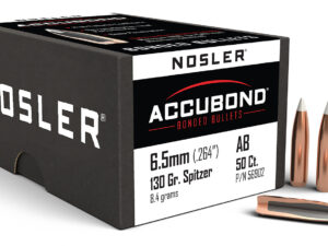 Nosler 56902 AccuBond  6.5Creedmoor 130gr Spitzer Point 50/Box
