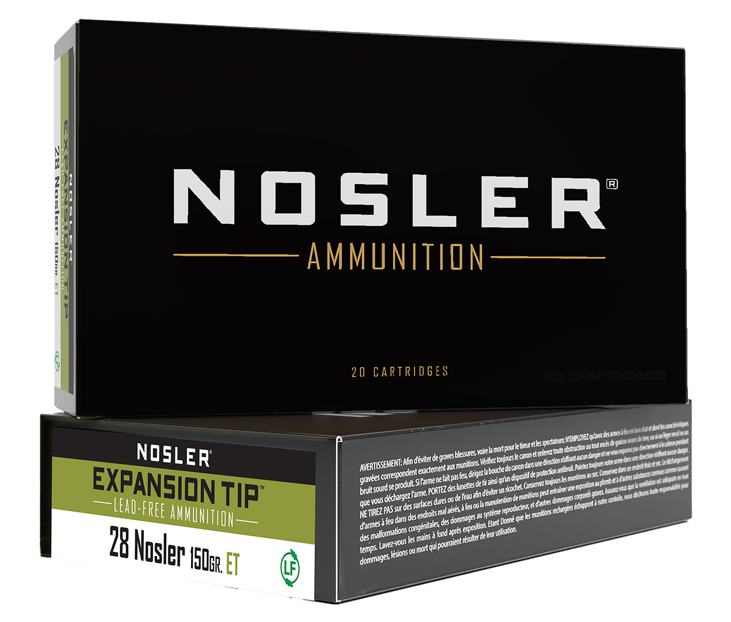 Nosler 40039 E-Tip 28Nosler 150gr E Tip Lead Free 20 Per Box/10 Case