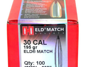 Hornady 30951 ELD Match  30 Cal .308 195 gr Extremely Low Drag Match 100 Per Box/ 15 Case