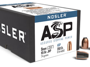 Nosler 44848 Assured Stopping Power  9mm 115gr Jacketed Hollow Point 250/Box