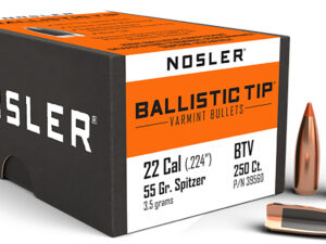 Nosler 39560 Ballistic Tip  22Cal 55gr Spitzer Point 250/Box