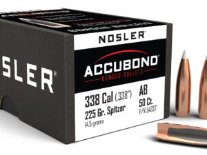 Nosler 54357 AccuBond  338Cal 225gr Spitzer Point 50/Box
