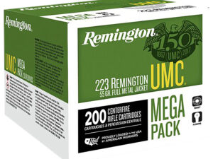 Remington Ammunition 23683 UMC Mega Pack 223Rem 55gr Full Metal Jacket 200 Per Box/4 Case