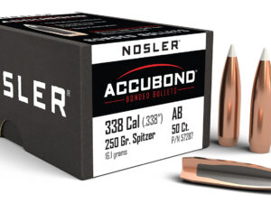 Nosler 57287 AccuBond  338Cal 250gr Spitzer Point 50/Box