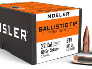 Nosler 34992 Ballistic Tip  22Cal 60gr Spitzer 100/Box