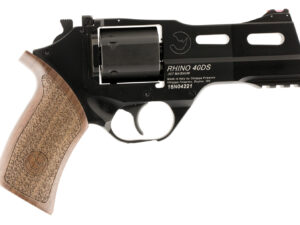Chiappa Firearms 340219 Rhino 40DS  Small Frame 357 Mag 6 Shot, 4" Black Anodized Steel Vent Rib Barrel, Blued Steel Cylinder, Black Anodized Aluminum Frame, Walnut Grip, Concealed Hammer