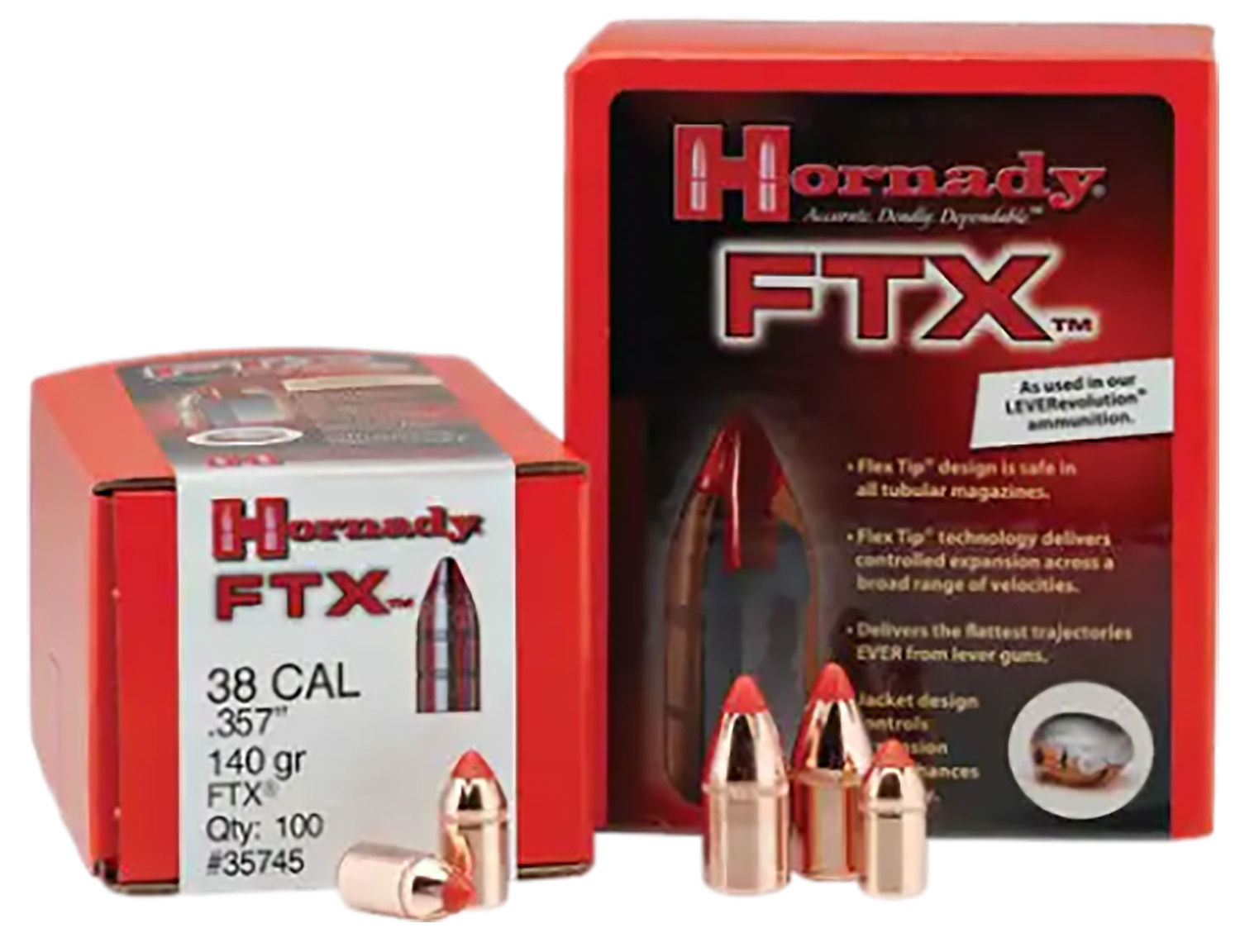 Hornady 35105 FTX 35 Cal .358 200 gr Flex Tip eXpanding 100 Per Box/ 15 Case