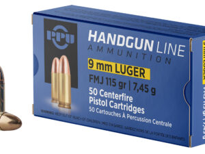 PPU PPH9F1 Handgun  9mmLuger 115gr Full Metal Jacket 50 Per Box/20 Case
