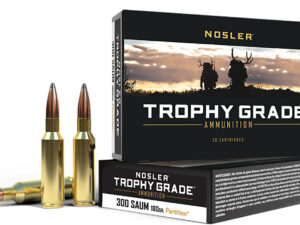Nosler 60062 Trophy Grade  300RemSAUM 180gr Nosler Spitzer Partition 20 Per Box/10 Case