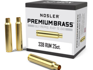 Nosler 11912 Premium Brass Unprimed Cases 338RUM Brass 25Count
