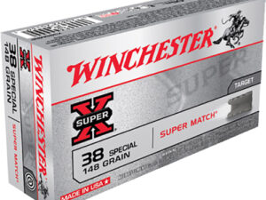Winchester Ammo X38SMRP Super X  38Special 148gr Super Match Lead Semi Wadcutter 50 Per Box/10 Case