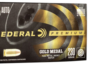 Federal GM45A Premium Gold Medal 45ACP 230gr Full Metal Jacket 50 Per Box/20 Case