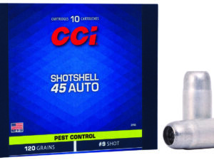 CCI 3745 Pest Control Shotshell 45ACP 120gr #9Shot 10 Per Box/20 Case