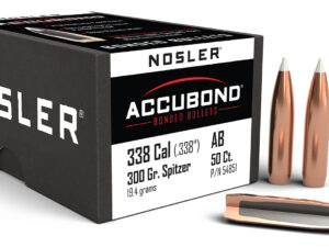 Nosler 54851 AccuBond  338Cal 300gr Spitzer Point 50/Box