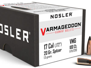 Nosler 17210 Varmageddon  17Cal 20gr Flat Base Tipped 100/Box