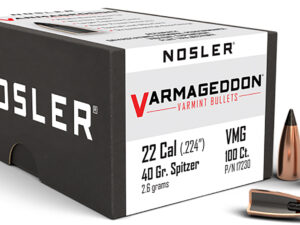 Nosler 17230 Varmageddon  22Cal 40gr Flat Base Tipped 100/Box
