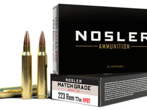 Nosler 60011 Match Grade  223Rem 77gr Custom Competition Hollow Point Boat Tail 20 Per Box/20 Case