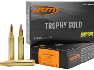 HSM 300WM185VLD Trophy Gold Extended Range 300 Win Mag 185 gr Berger Hunting VLD Match 20 Per Box/ 20 Case