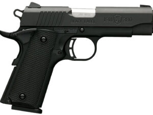 Browning 051905492 1911-380 Black Label Compact 380 ACP 8+1 3.63" Target Crown Barrel, Matte Black Serrated  Stainless Steel Slide & Polymer Frame w/Beavertail, Black Polymer Grips
