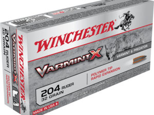 Winchester Ammo X204P Varmint X  204Ruger 32gr Polymer Tip Rapid Expansion 20 Per Box/10 Case