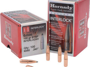 Hornady 2453 InterLock  6mm .243 100 gr Boat Tail Spire Point 100 Per Box/ 25 Case