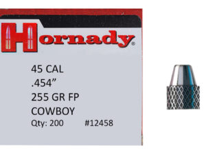 Hornady 12458 Frontier Lead 45 Cal .454 255 gr Flat Point Cowboy 200 Per Box/ 8 Case