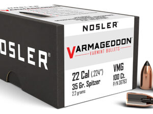 Nosler 36763 Varmageddon  22Cal 35gr Flat Base Tipped 100/Box