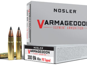 Nosler 40127 Varmageddon  300Blackout 110gr Flat Base Tipped 20 Per Box/20 Case