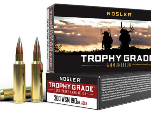 Nosler 60106 Trophy Grade Long-Range 300WSM 190gr Nosler Spitzer AccuBond Long Range 20 Per Box/10 Case