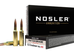 Nosler 43455 Match Grade  6.5Creedmoor 140gr Custom Competition Hollow Point Boat Tail 20 Per Box/10 Case