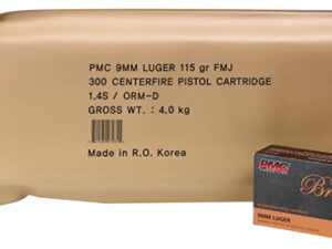 PMC 9ABP Bronze Battle Pack 9mmLuger 115gr Full Metal Jacket 300 Per Box/3 Case