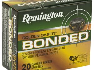 REMINGTON 9MM LUGER +P 124GR BJHP GOLDEN SABER BONDED 20 RD/BX 25 BX/CS