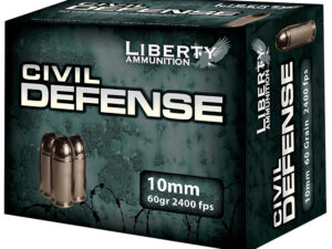 Liberty Ammunition LACD10032 Civil Defense  10mmAuto 60gr Lead Free Fragmenting Hollow Point 20 Per Box/50 Case