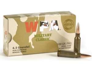 Wolf Military Classic Rifle Ammunition 6.5 Grendel 100gr FMJ 2690 fps 20/ct