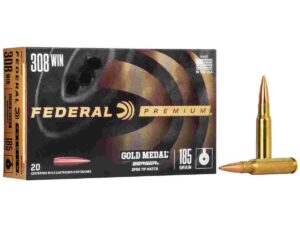 Federal Gold Medal Berger Juggernaut Rifle Ammunition .308 Win 185 gr OTM 2600 fps 20/ct