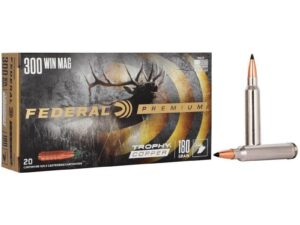 Federal Trophy Copper Rifle Ammunition .300 Win Mag 180gr PT 2960 fps 20/ct