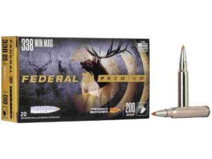 Federal Premium Vital-Shok Rifle Ammunition .338 Win Mag 200 gr BT 2930 fps 20