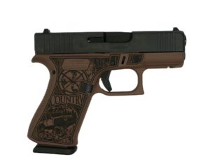 Glock 43x Custom "Country" Bourbon Handgun 9mm Luger 10rd Magazines (2) 3.4" Barrel Accessory Rail USA Made