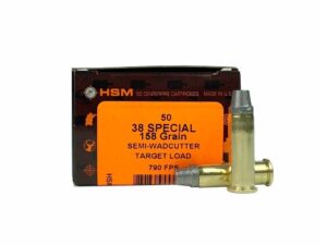 HSM Training Handgun Ammunition .38 Spl 158gr SWC 790 fps 50/ct