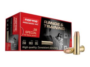 Norma Range & Training Rifle Ammunition .38 Spl 158gr FMJ 863 fps 50/ct