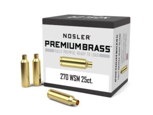 Nosler Unprimed Brass Rifle Cartridge Cases 25/ct .270 WSM